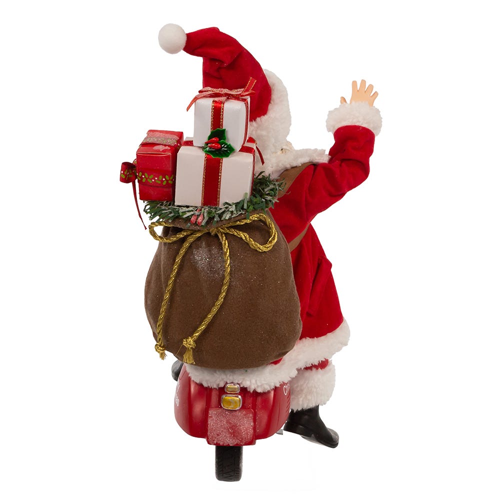 Kurt Adler 10-Inch Fabriché Santa on Scooter